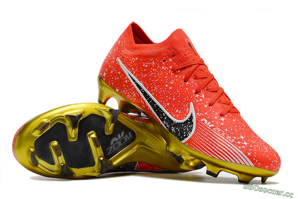 Unisex Nike Air Zoom Mercurial Vapor 15 Elite FG Firm Ground Low-Tops Football Boots - Red/Black/White 3
