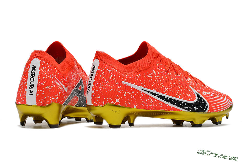 Unisex Nike Air Zoom Mercurial Vapor 15 Elite FG Firm Ground Low-Tops Football Boots - Red/Black/White 6