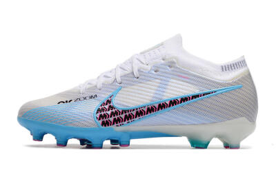 Unisex Nike Air Zoom Mercurial Vapor 15 Elite AG Artificial Grass Low-Tops Football Boots - White/Blue/Pink