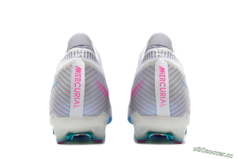 Unisex Nike Air Zoom Mercurial Vapor 15 Elite AG Artificial Grass Low-Tops Football Boots - White/Blue/Pink 5