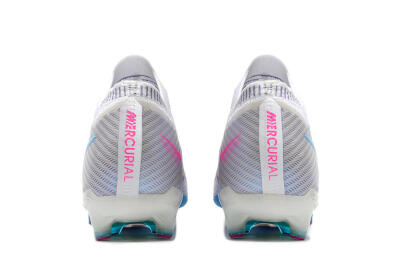 Unisex Nike Air Zoom Mercurial Vapor 15 Elite AG Artificial Grass Low-Tops Football Boots - White/Blue/Pink