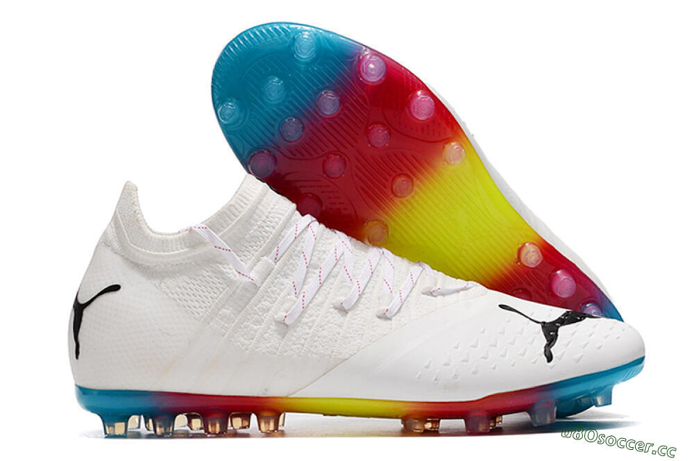 Men's Puma Future Z 1.3 Instinct MG Multi Ground Low-Tops Football Boots - White/Black 2