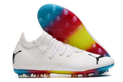 Men's Puma Future Z 1.3 Instinct MG Multi Ground Low-Tops Football Boots - White/Black