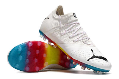 Men's Puma Future Z 1.3 Instinct MG Multi Ground Low-Tops Football Boots - White/Black