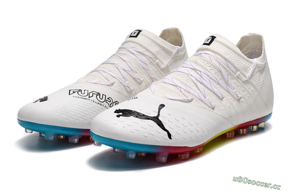 Men's Puma Future Z 1.3 Instinct MG Multi Ground Low-Tops Football Boots - White/Black 5