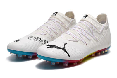 Men's Puma Future Z 1.3 Instinct MG Multi Ground Low-Tops Football Boots - White/Black