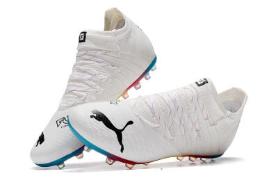 Men's Puma Future Z 1.3 Instinct MG Multi Ground Low-Tops Football Boots - White/Black