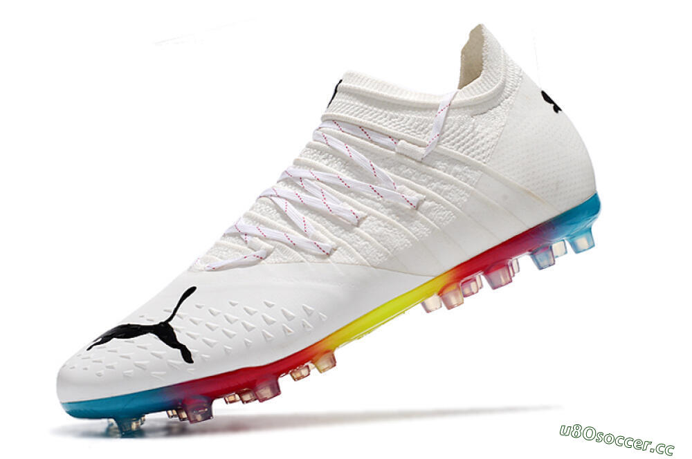Men's Puma Future Z 1.3 Instinct MG Multi Ground Low-Tops Football Boots - White/Black 8