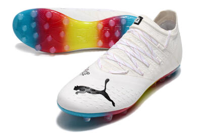 Men's Puma Future Z 1.3 Instinct MG Multi Ground Low-Tops Football Boots - White/Black