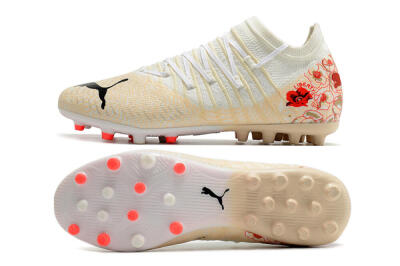Men's Puma Future Z 1.3 Instinct MG Multi Ground Low-Tops Football Boots - White/Gold/RED