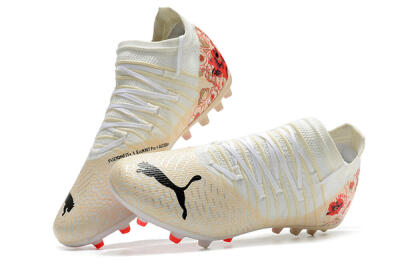 Men's Puma Future Z 1.3 Instinct MG Multi Ground Low-Tops Football Boots - White/Gold/RED