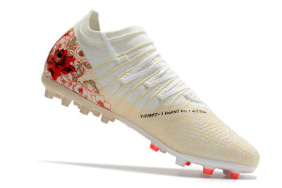 Men's Puma Future Z 1.3 Instinct MG Multi Ground Low-Tops Football Boots - White/Gold/RED
