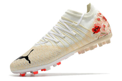 Men's Puma Future Z 1.3 Instinct MG Multi Ground Low-Tops Football Boots - White/Gold/RED