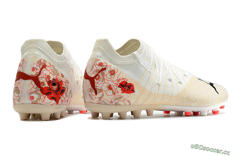 Men's Puma Future Z 1.3 Instinct MG Multi Ground Low-Tops Football Boots - White/Gold/RED 9