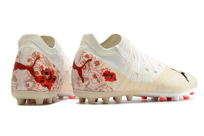 Men's Puma Future Z 1.3 Instinct MG Multi Ground Low-Tops Football Boots - White/Gold/RED