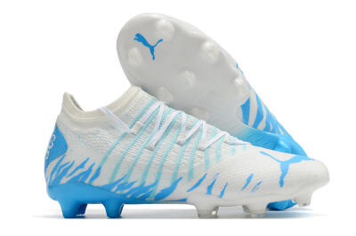 Unisex Puma Future Z 1.3 FG Firm Ground Low-Tops Football Boots - White/Blue
