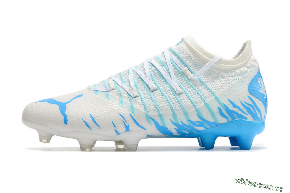 Unisex Puma Future Z 1.3 FG Firm Ground Low-Tops Football Boots - White/Blue 0