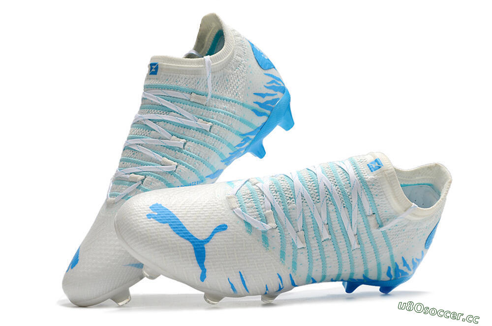 Unisex Puma Future Z 1.3 FG Firm Ground Low-Tops Football Boots - White/Blue 6