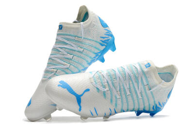 Unisex Puma Future Z 1.3 FG Firm Ground Low-Tops Football Boots - White/Blue