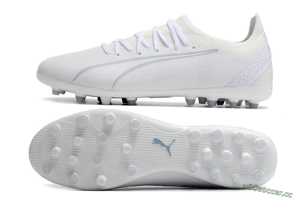 Men's Puma Ultra Ultimate MG Multi Ground Low-Tops Football Boots - White/White 1