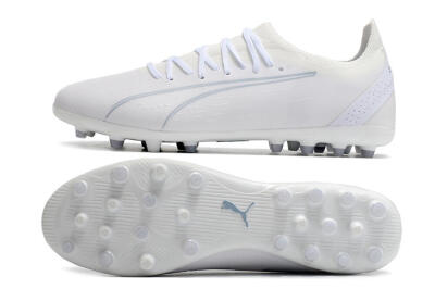 Men's Puma Ultra Ultimate MG Multi Ground Low-Tops Football Boots - White/White