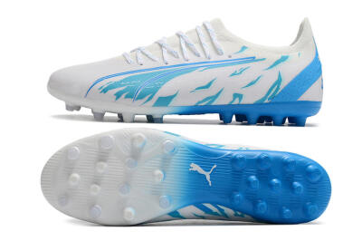 Men's Puma Ultra Ultimate MG Multi Ground Low-Tops Football Boots - White/Blue