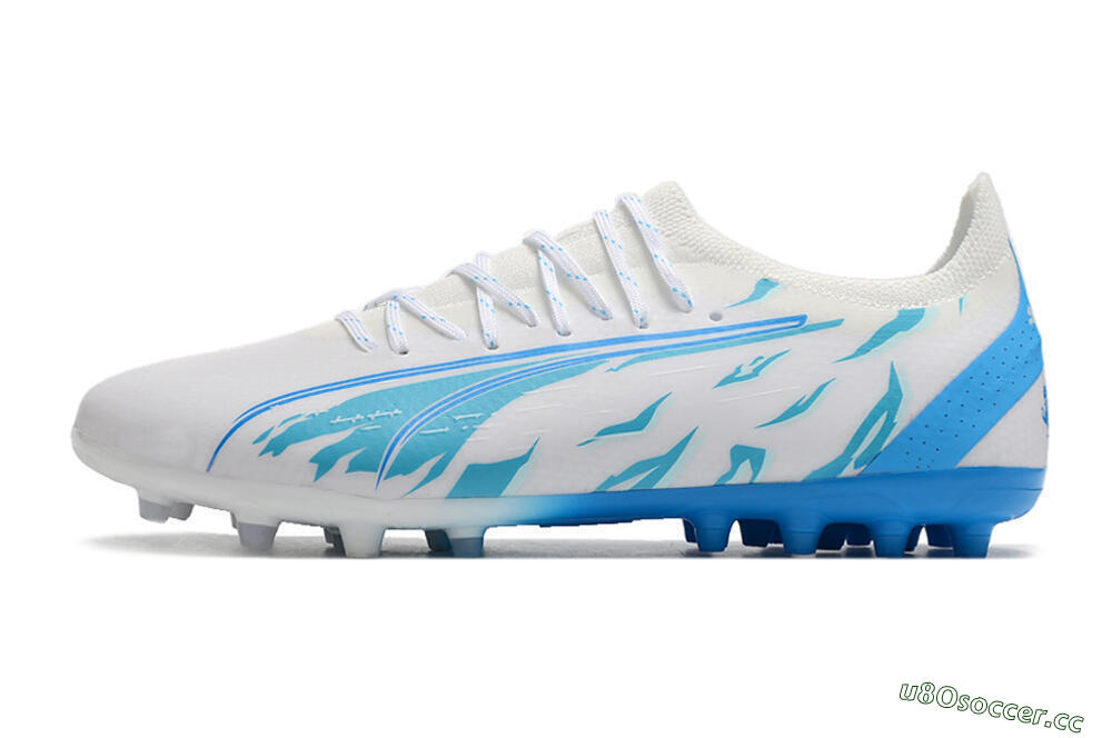 Men's Puma Ultra Ultimate MG Multi Ground Low-Tops Football Boots - White/Blue 0