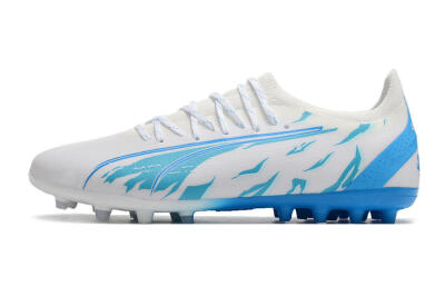 Men's Puma Ultra Ultimate MG Multi Ground Low-Tops Football Boots - White/Blue