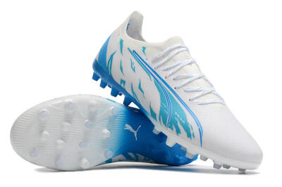 Men's Puma Ultra Ultimate MG Multi Ground Low-Tops Football Boots - White/Blue