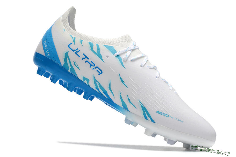 Men's Puma Ultra Ultimate MG Multi Ground Low-Tops Football Boots - White/Blue 4
