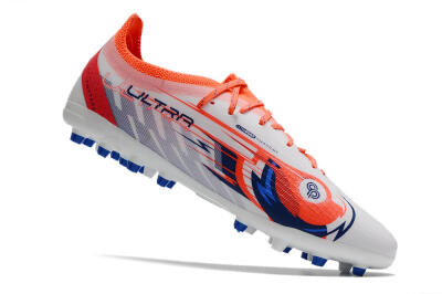 Men's Puma Ultra Ultimate MG Multi Ground Low-Tops Football Boots - White/Blue/Orange