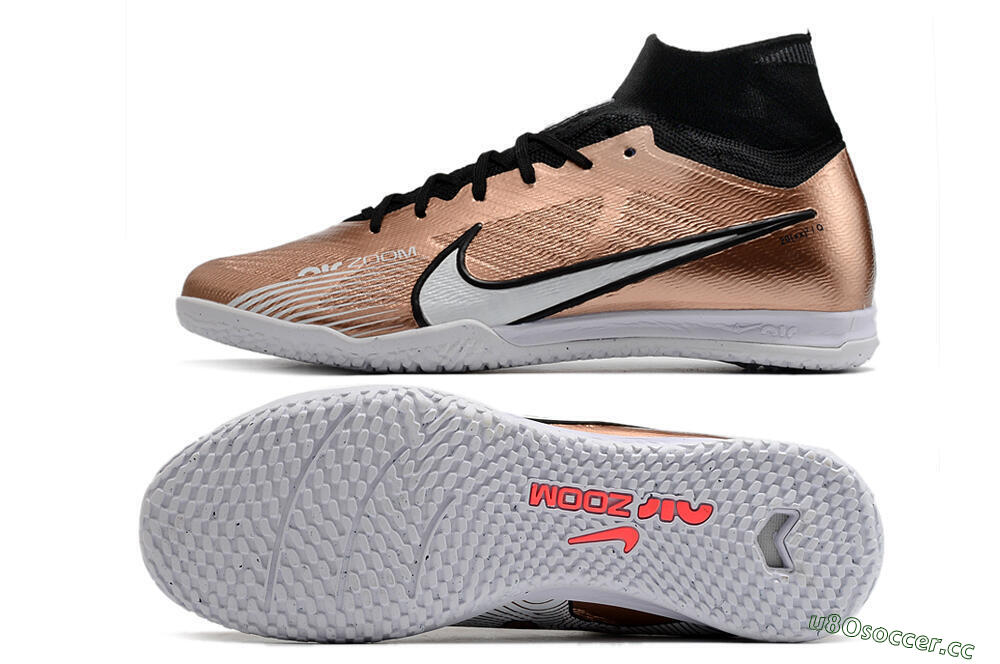 Unisex Nike Mercurial Superfly 9 Elite IC Futsal/Indoor High-Tops Football Shoes - Gold/Black/White 1