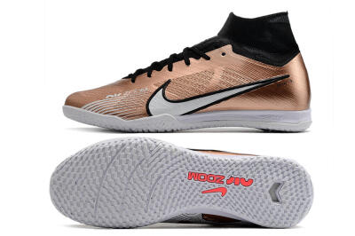 Unisex Nike Mercurial Superfly 9 Elite IC Futsal/Indoor High-Tops Football Shoes - Gold/Black/White
