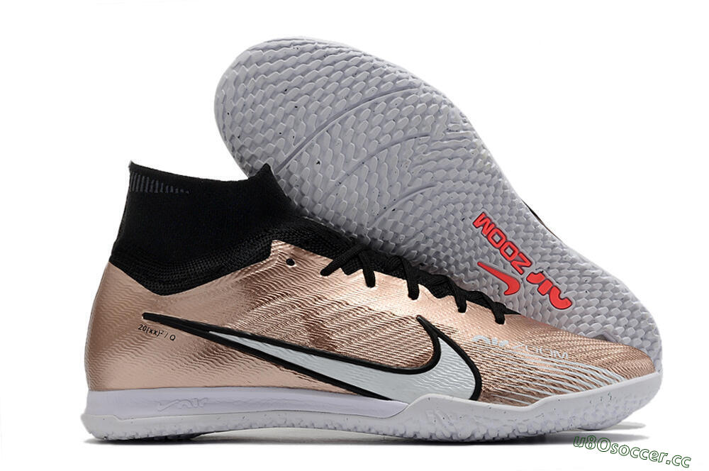 Unisex Nike Mercurial Superfly 9 Elite IC Futsal/Indoor High-Tops Football Shoes - Gold/Black/White 2