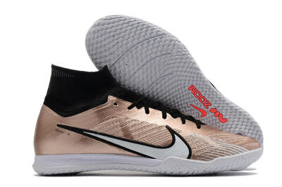 Unisex Nike Mercurial Superfly 9 Elite IC Futsal/Indoor High-Tops Football Shoes - Gold/Black/White