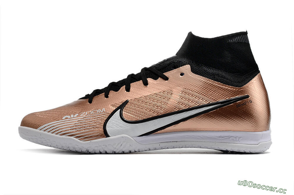 Unisex Nike Mercurial Superfly 9 Elite IC Futsal/Indoor High-Tops Football Shoes - Gold/Black/White 0