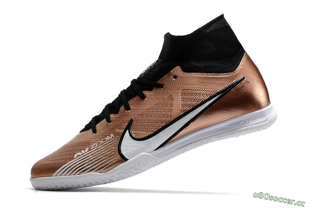 Unisex Nike Mercurial Superfly 9 Elite IC Futsal/Indoor High-Tops Football Shoes - Gold/Black/White 5