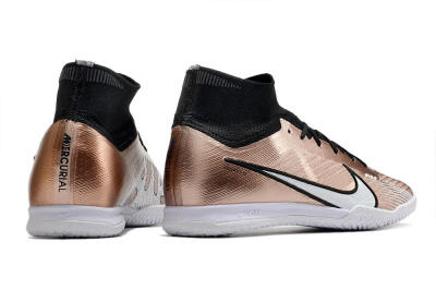Unisex Nike Mercurial Superfly 9 Elite IC Futsal/Indoor High-Tops Football Shoes - Gold/Black/White