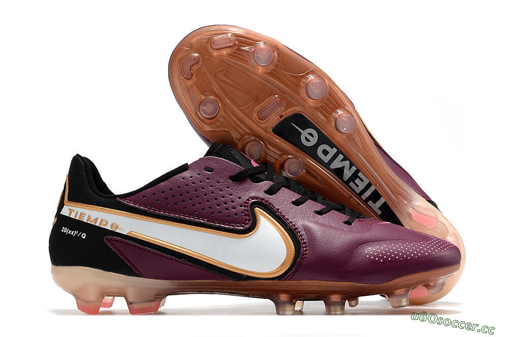 Men's Nike Tiempo Legend 9 Elite FG Firm Ground Low-Tops Football Boots - Red/Black/White 2