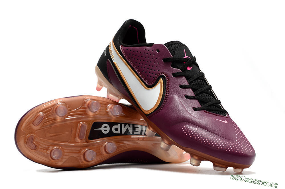 Men's Nike Tiempo Legend 9 Elite FG Firm Ground Low-Tops Football Boots - Red/Black/White 4