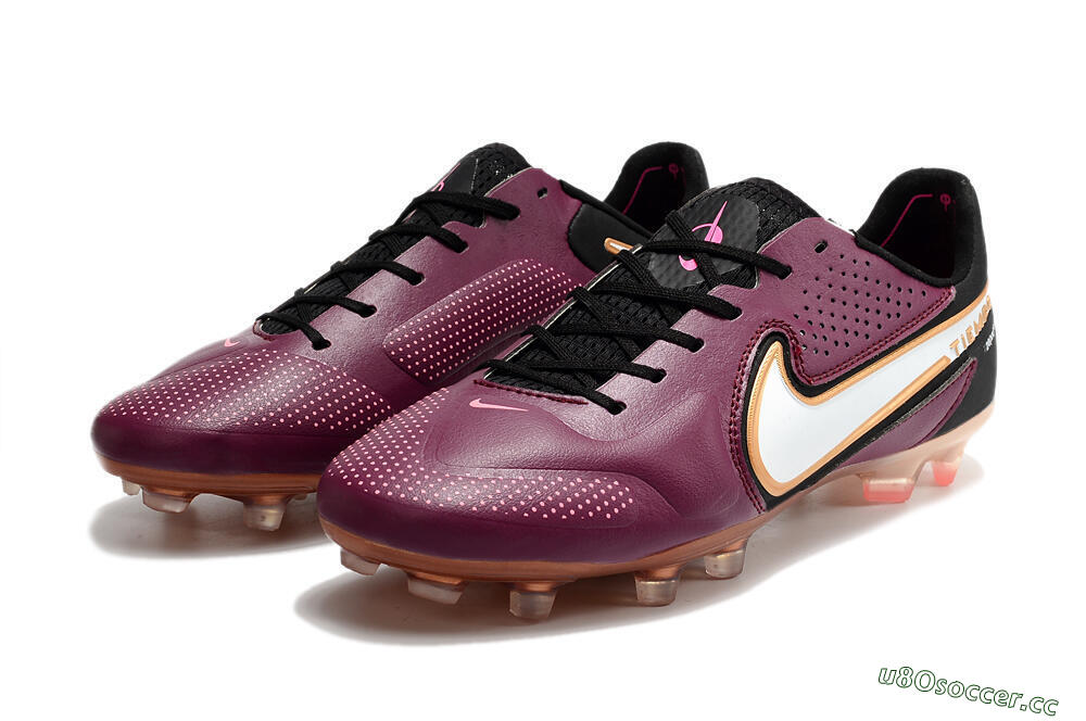 Men's Nike Tiempo Legend 9 Elite FG Firm Ground Low-Tops Football Boots - Red/Black/White 5