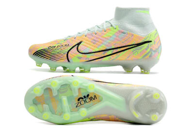 Unisex Nike Air Zoom Mercurial Superfly 9 Elite AG Artificial Grass High-Tops Football Boots - Green/Orange