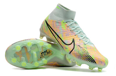 Unisex Nike Air Zoom Mercurial Superfly 9 Elite AG Artificial Grass High-Tops Football Boots - Green/Orange