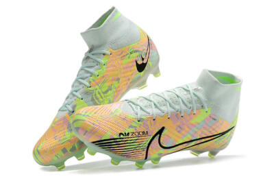 Unisex Nike Air Zoom Mercurial Superfly 9 Elite AG Artificial Grass High-Tops Football Boots - Green/Orange