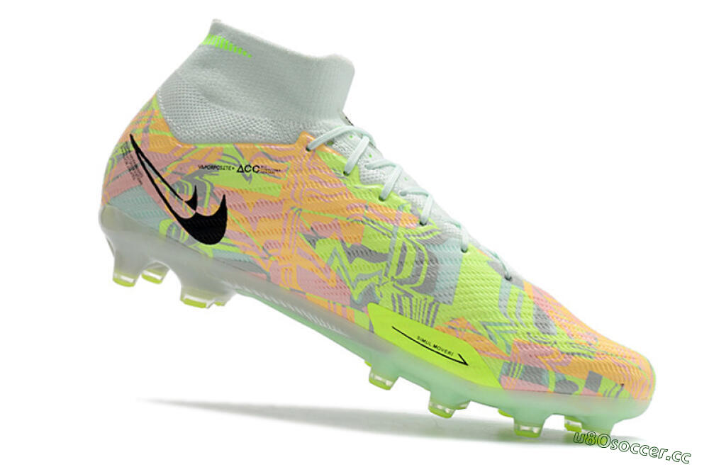 Unisex Nike Air Zoom Mercurial Superfly 9 Elite AG Artificial Grass High-Tops Football Boots - Green/Orange 7