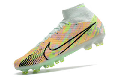 Unisex Nike Air Zoom Mercurial Superfly 9 Elite AG Artificial Grass High-Tops Football Boots - Green/Orange