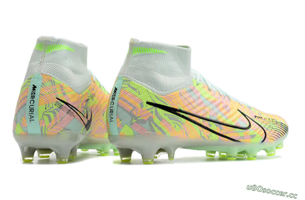 Unisex Nike Air Zoom Mercurial Superfly 9 Elite AG Artificial Grass High-Tops Football Boots - Green/Orange 9