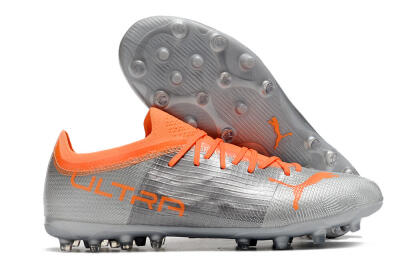 Men's Puma Ultra 1.4 MG Multi Ground Low-Tops Football Boots - Silver/Orange