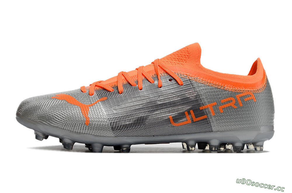 Men's Puma Ultra 1.4 MG Multi Ground Low-Tops Football Boots - Silver/Orange 0