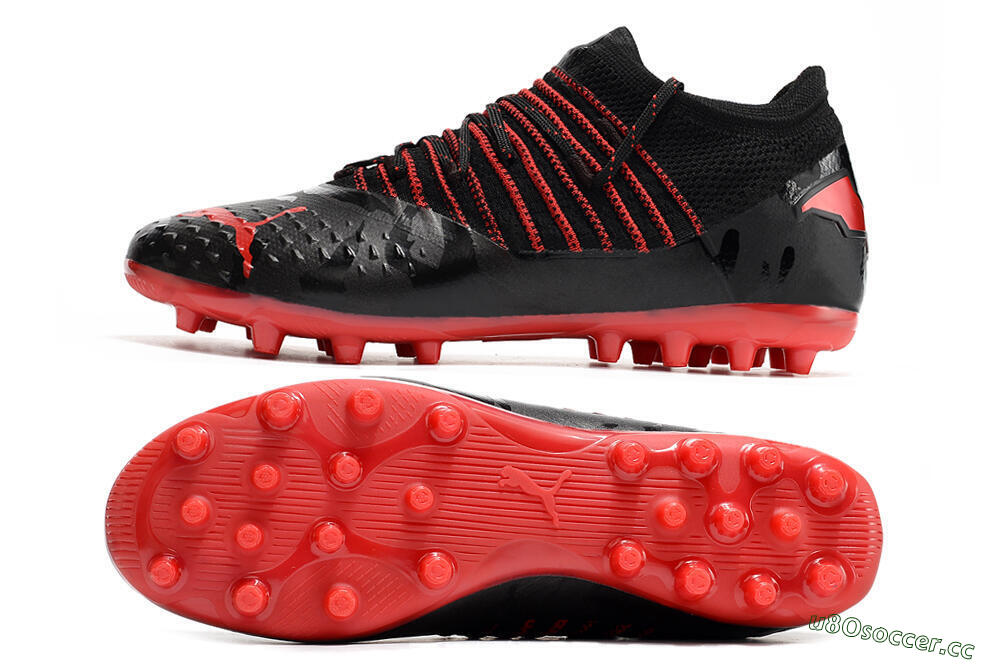 Men's Puma Future Z 1.3 MG Multi Ground Low-Tops Football Boots - Black/Red 1